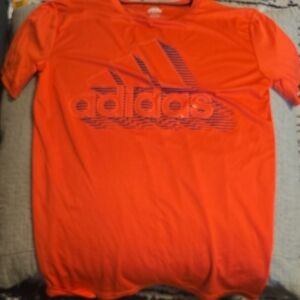 Adidas Bold Scarlet Tee with Navy Logo